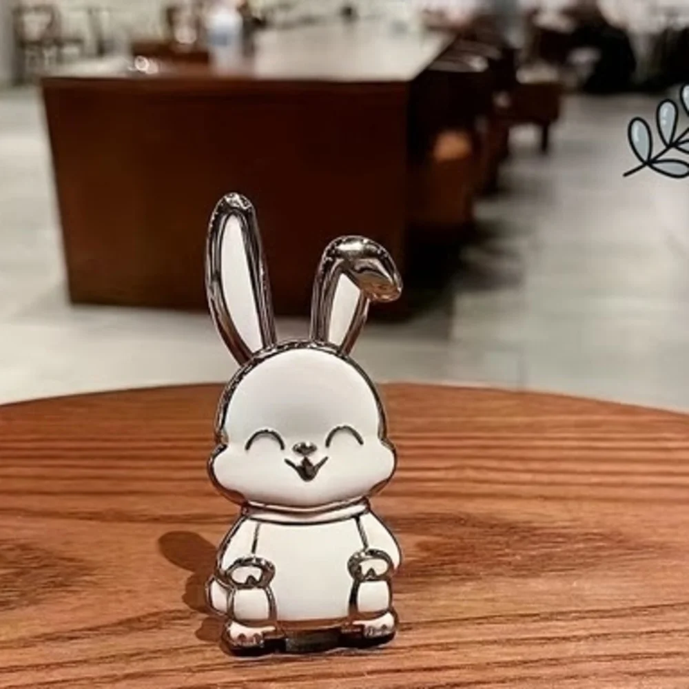Gold and White Bunny, Cell Phone Stand